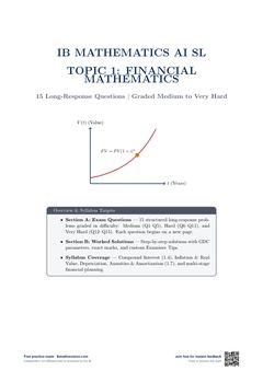 First page of the IB Maths AI SL Financial Mathematics Practice Exam PDF