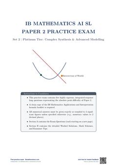 First page of the IB Maths AI SL Paper 2 Practice Exam PDF