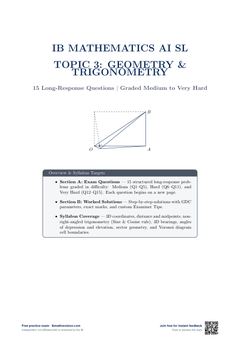 First page of the IB Maths AI SL Unit 3 Geometry and Trigonometry Practice Exam PDF