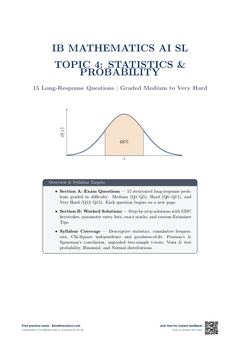 First page of the IB Maths AI SL Unit 4 Statistics and Probability Practice Exam PDF