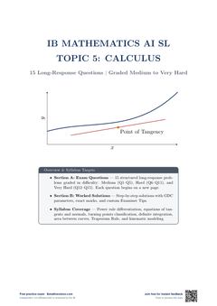 First page of the IB Maths AI SL Unit 5 Calculus Practice Exam PDF